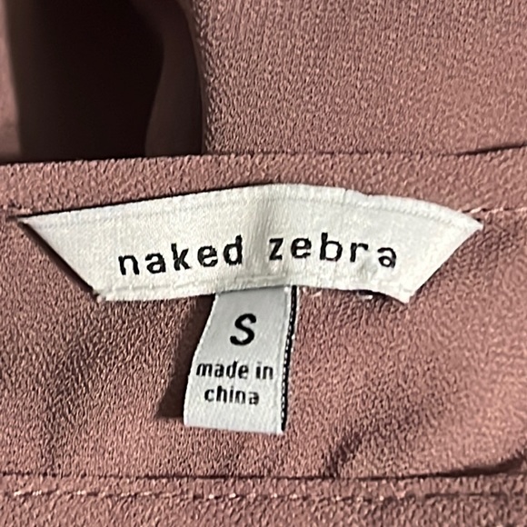 Naked Zebra Sheer Dark Mauve Sleeveless Tank Shirt Size Small - Picture 4 of 5